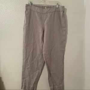Eileen Fisher Gray Linen Pants M